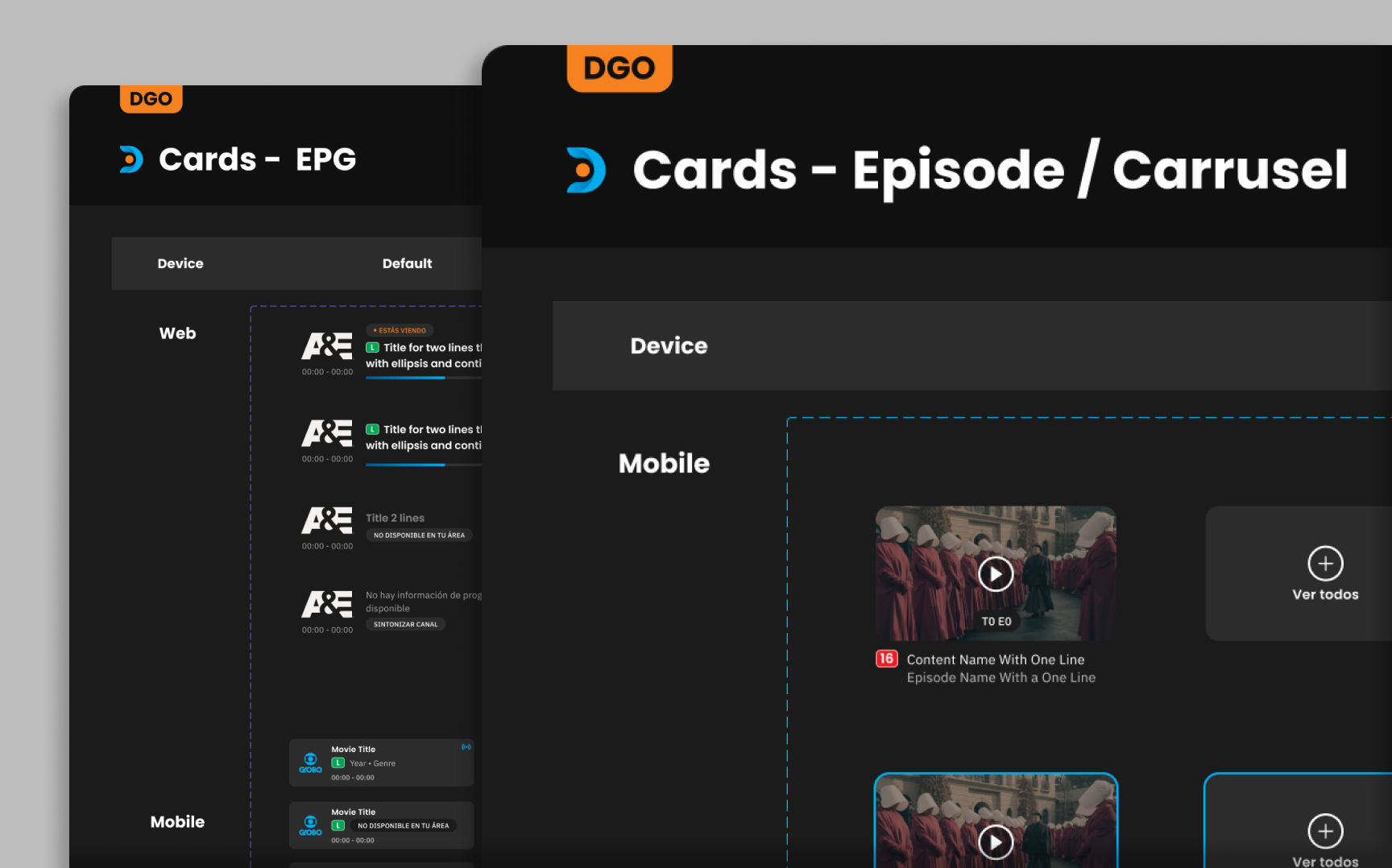 Organisms — cards, header, footer