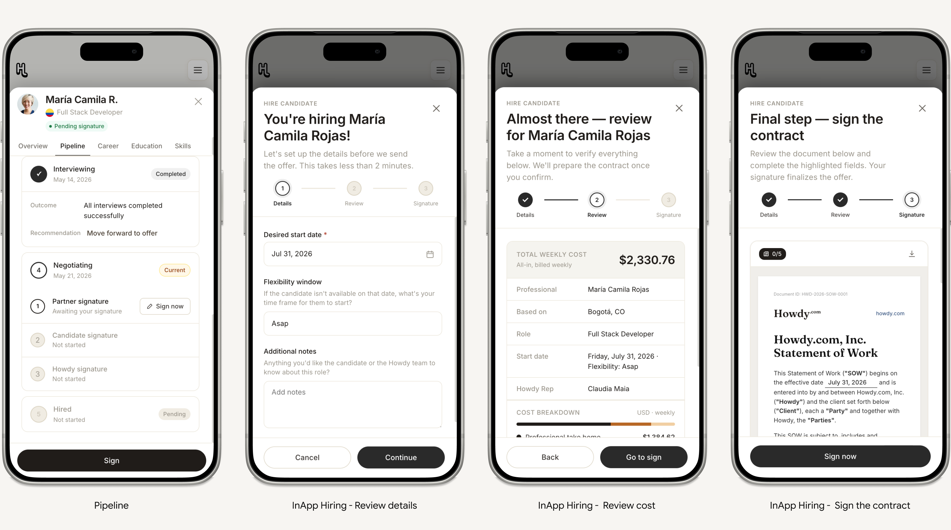 In App Hiring